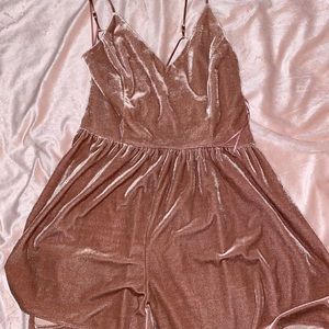 Pink Velvet Romper
